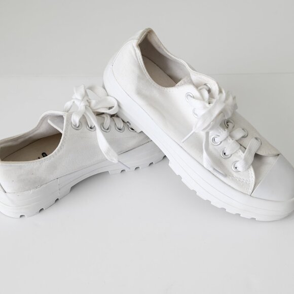 NO BOUNDARIES Women's White Canvas Sneakers Size 6.5 - Picture 8 of 9